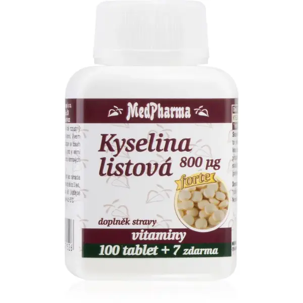 MedPharma Kyselina listová 800 μg tablety pro podporu krvetvorby 107 tbl
