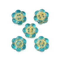 Baking Paint and Golden Metal Enlaced Glass Beads