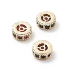 Brass Micro Pave Cubic Zirconia Beads