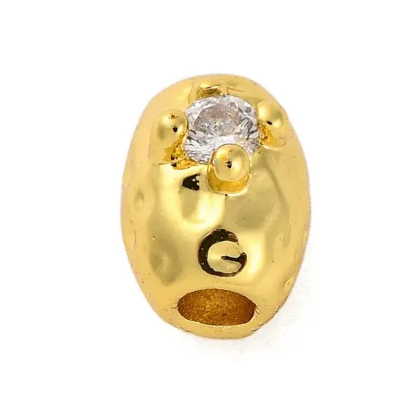 Rack Plating Brass Micro Pave Cubic Zirconia Beads