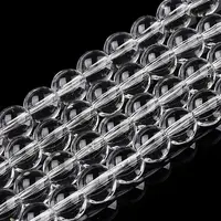 Baking Painted Transparent Glass Round Bead Strands