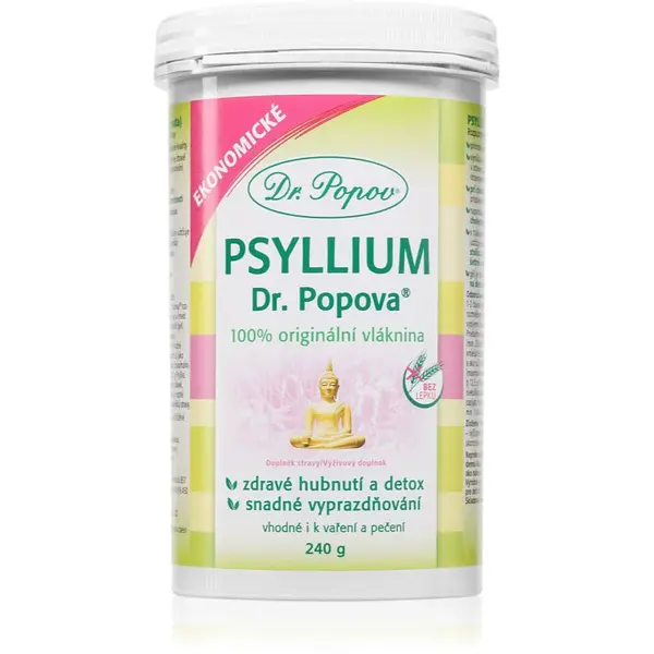 Dr. Popov Psyllium Krabica vláknina na podporu trávenia 240 g