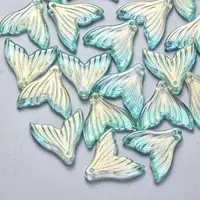 Transparent Spray Painted Glass Pendants