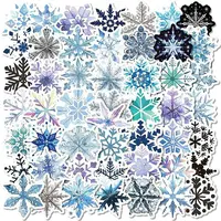 50Pcs Snowflake Paper Stickers