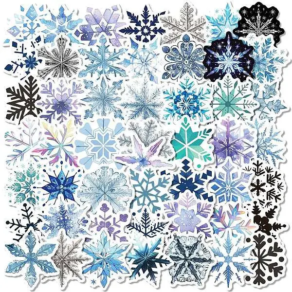 50Pcs Snowflake Paper Stickers