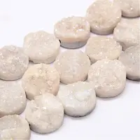 Electroplated Natural & Dyed Druzy Agate Bead Strands