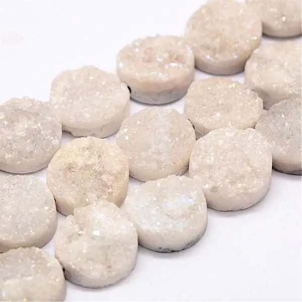 Electroplated Natural & Dyed Druzy Agate Bead Strands