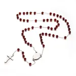 Cross 304 Stainless Steel Rosary Beaded Necklaces