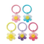 Sunflower with Smiling Face Gradient Sequins Acrylic Keychain
