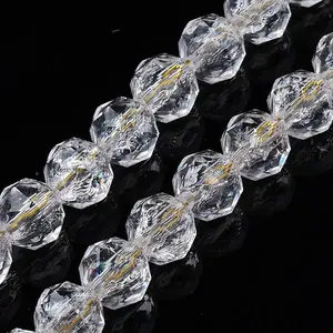 Transparent Crackle Glass Beads Strands
