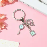 Alloy Enamel & Rhinestone Keychain