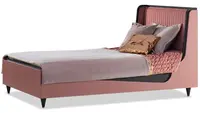 Posteľ 120x200 s roštom a úložný priestorom khalisa - ružová, čierna