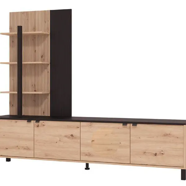 Obývacia stena meredith - dub artisan/čierna