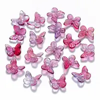 Two Tone Transparent Spray Painted Glass Charms