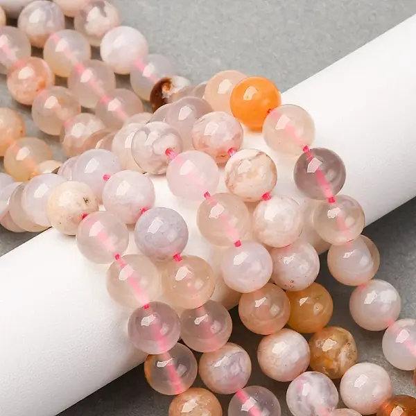 Natural Cherry Blossom Agate Beads Strands