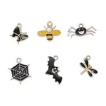 36Pcs 6 Style Light Gold Plated Alloy Pendants