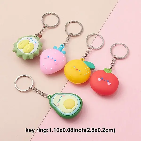 Fruit Theme PVC Pendants Keychain