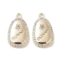 Brass Micro Pave Clear Cubic Zirconia Pendants