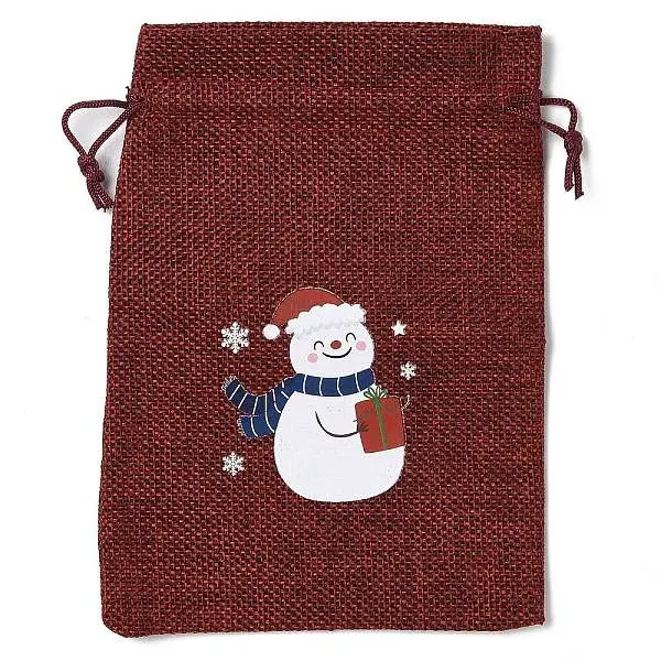 Christmas Theme Jute Cloth Storage Bags