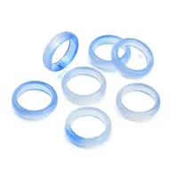 Dyed & Heated Natural Agate Finger Rings for Women