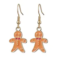 Christmas Theme Alloy Enamel Dangle Earrings