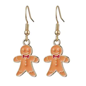 Christmas Theme Alloy Enamel Dangle Earrings