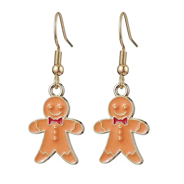 Christmas Theme Alloy Enamel Dangle Earrings