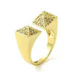 Brass Micro Pave Cubic Zirconia Open Cuff Rings