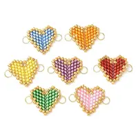 Handmade Glass Seed Beads Heart Links