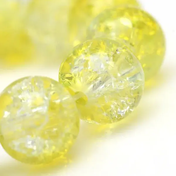 Baking Paint Crackle Glass Bead Strands