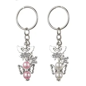 Angel Acrylic & Alloy Pendant Keychain