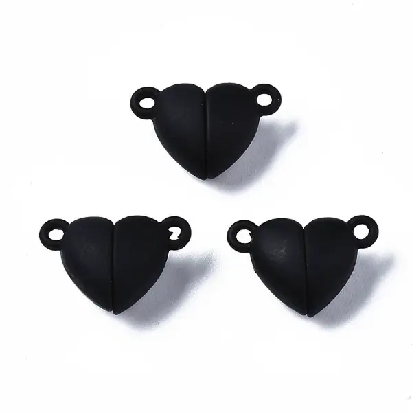 Spray Painted Alloy Magnetic Clasps with Loops