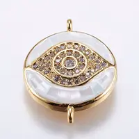 Brass Micro Pave Cubic Zirconia Links