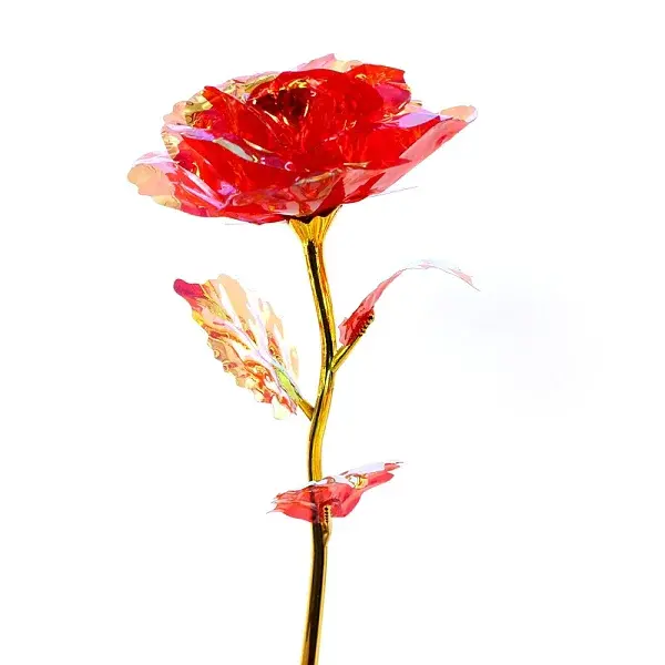 Plastic Rose with Metal Rod Flower Branch