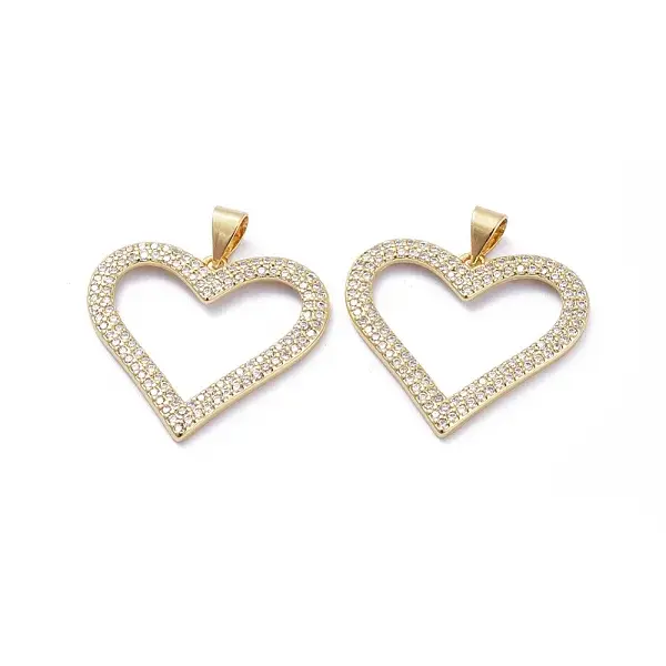 Brass Micro Pave Cubic Zirconia Pendants