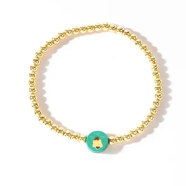 Christmas Brass Beaded Stretch Bracelets