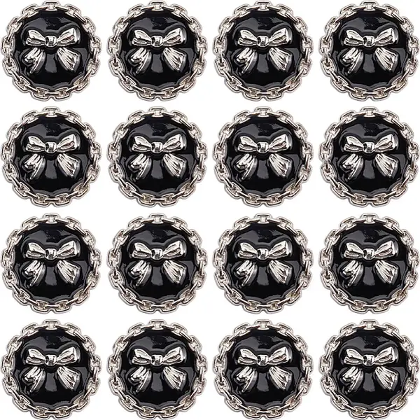 16Pcs Alloy Enamel Shank Buttons