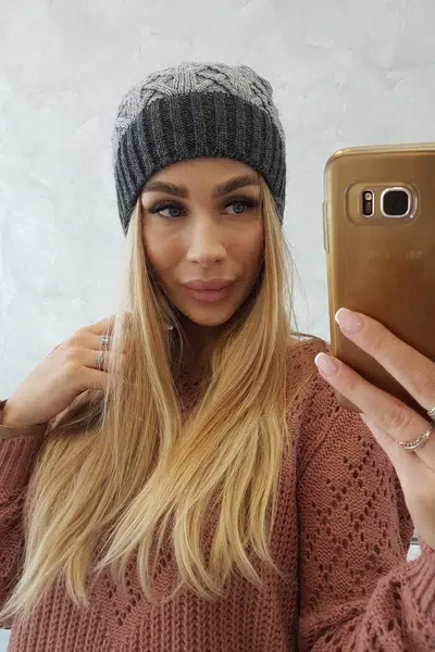 Kesi Čapica s fleece Bibiana K264 grafit + sivá