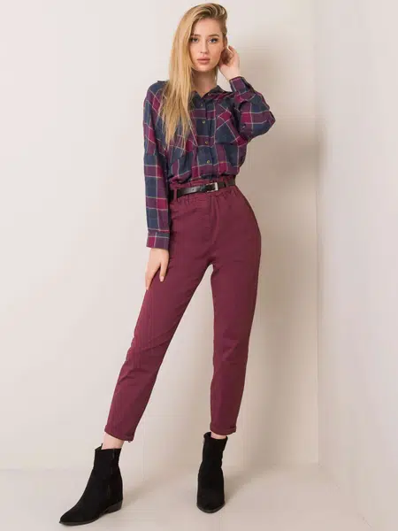 Trousers-DHJ-SP-2312.94P-burgundy