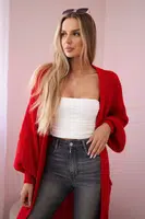 Long cardigan sweater red