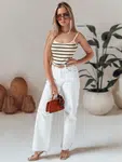 Body one size w paski STRIP BACK beżowe Dstreet