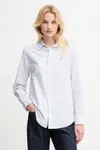 Bavlněná košile Polo Ralph Lauren dámská, fialová barva, regular, s klasickým límcem, 211971500