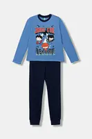 Dětské bavlněné pyžamo United Colors of Benetton modrá barva, s potiskem, 3VR50P08V