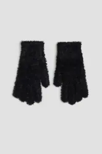 Marisse Black Fur Gloves