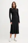 Šaty Tommy Hilfiger černá barva, midi, WW0WW47066