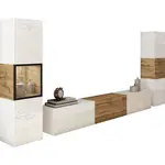 MID.YOU OBÝVACÍ STĚNA, bílá, dub wotan