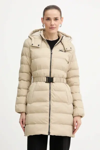 Bunda Karl Lagerfeld béžová barva, zimní, A1W15047