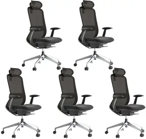 MERCURY 5PACK Ergonomická kancelářská židle BESSEL černý plast, černá (5 ks)