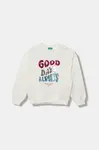 Dětská bavlněná mikina United Colors of Benetton bílá barva, s aplikací, 3J68C10QI
