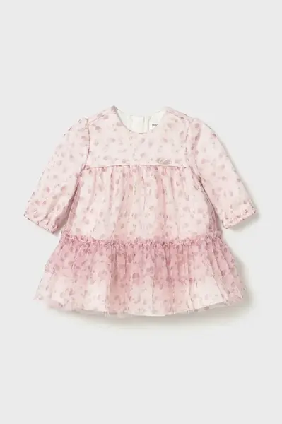 Kojenecké šaty Mayoral Newborn růžová barva, mini, áčková, 2817